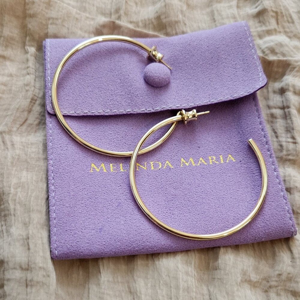 Melinda Maria "Not Your Average Mom" Gold Hoop Earrings